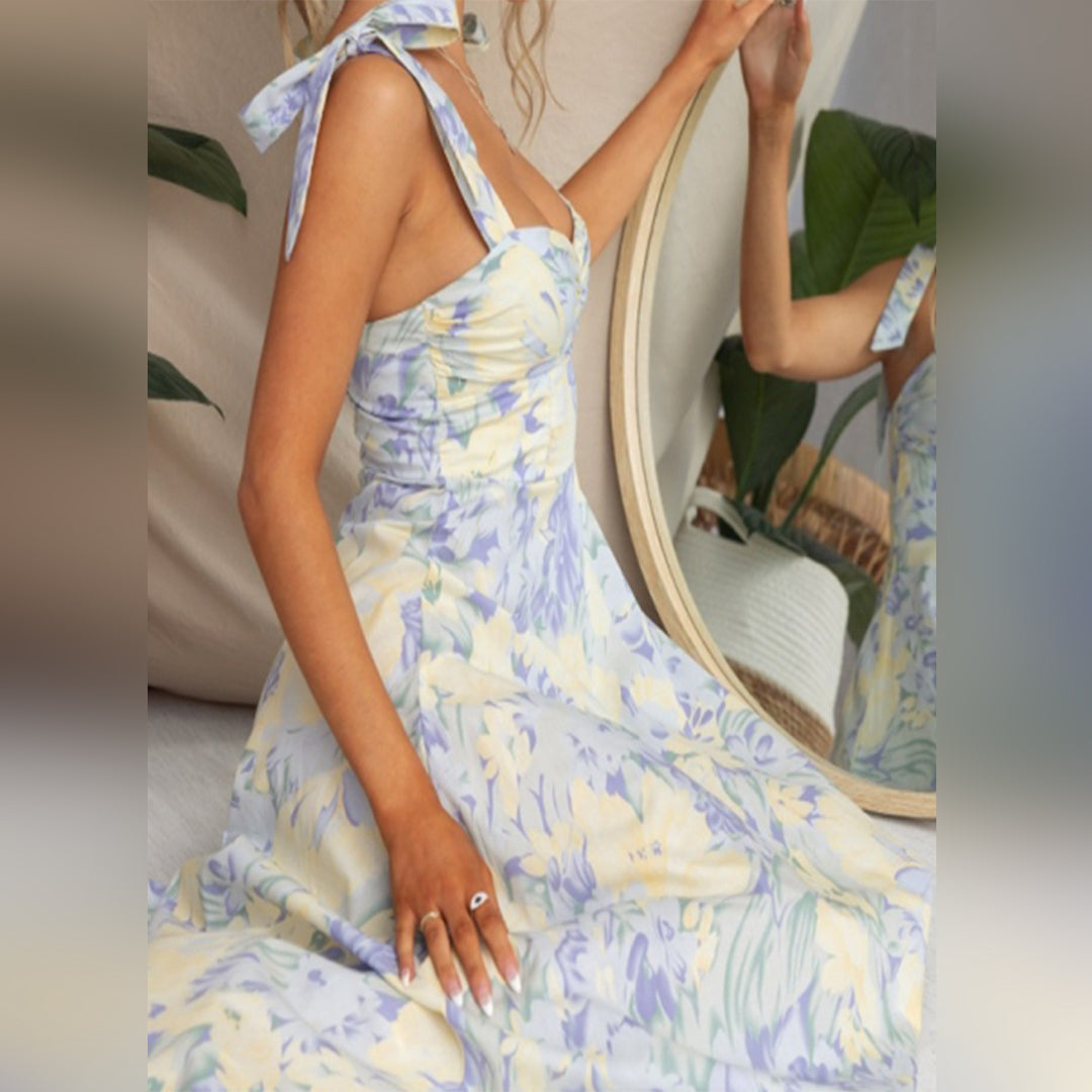 Brie - Robe midi fleurie chic