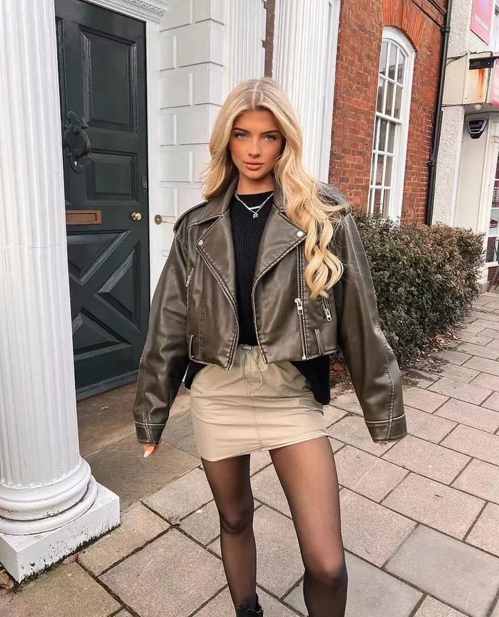 Blouson Bomber Cuir Femme - Marnie