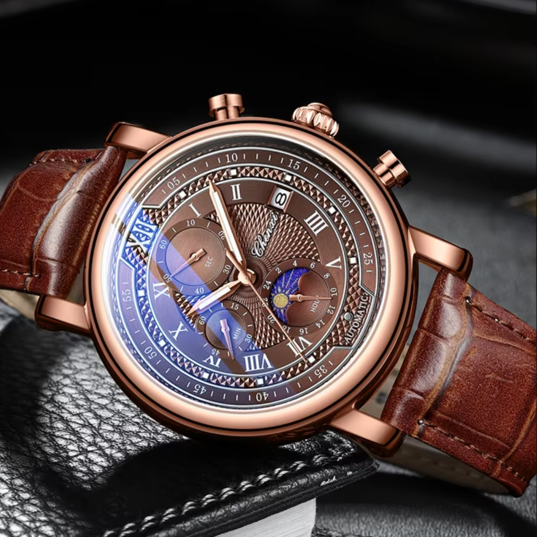 Clément – Elegante Herrenuhr mit Lederarmband, perfekt für alle Gelegenheiten