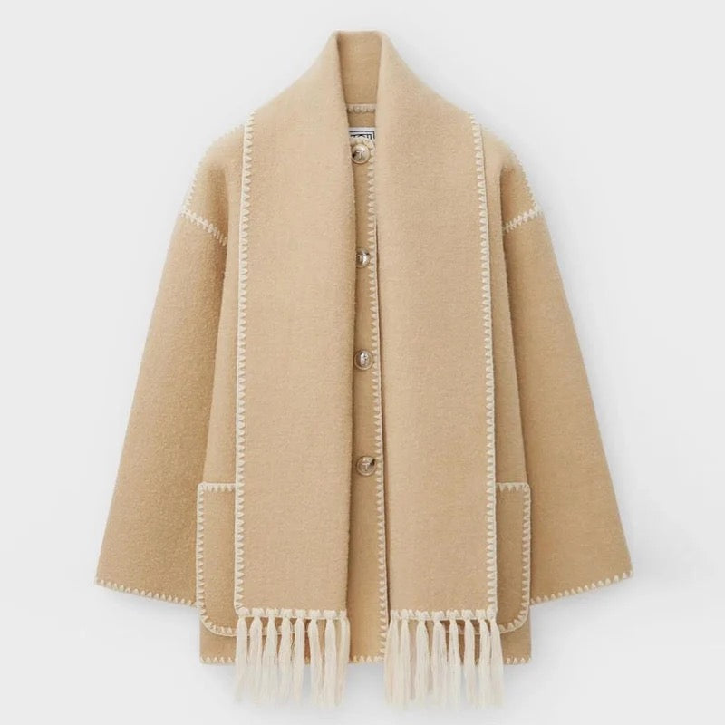 Zanara️ - Manteau d'automne de luxe avec écharpe