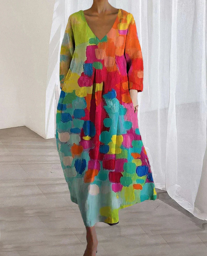 Sabrina | Vestito da donna stampato multicolore | Multicolore
