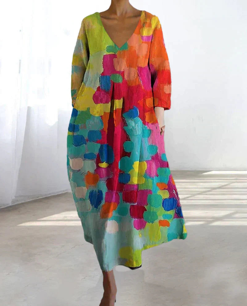 Sabrina | Vestito da donna stampato multicolore | Multicolore