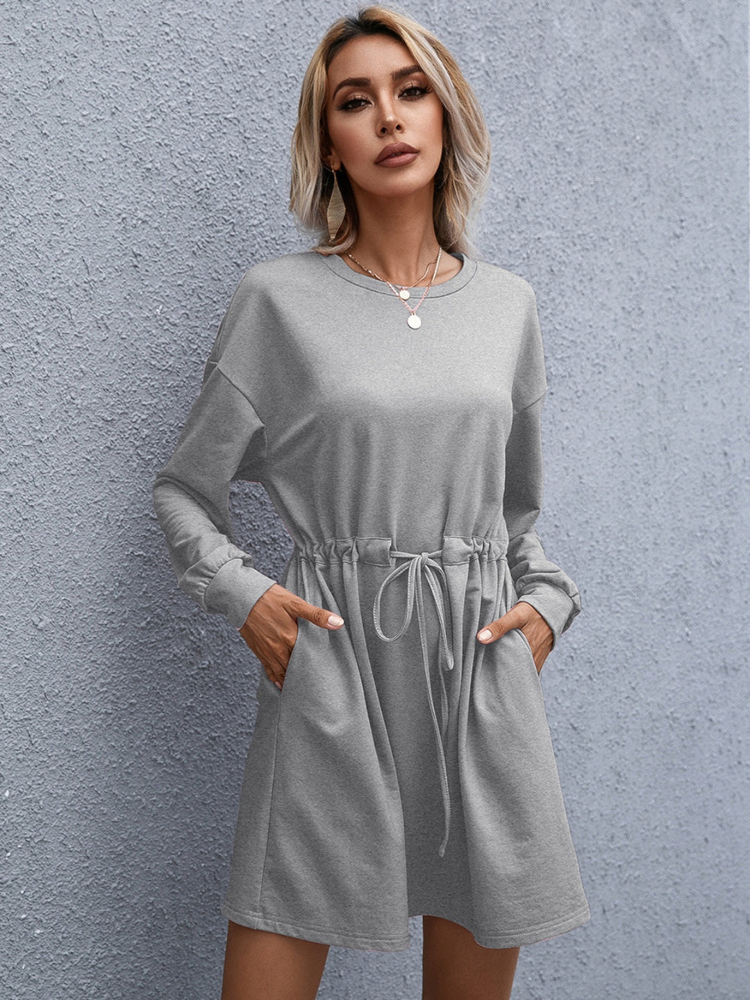 Robe Sweat Femme Décontractée – Taille Ajustable, Look Urbain Chic