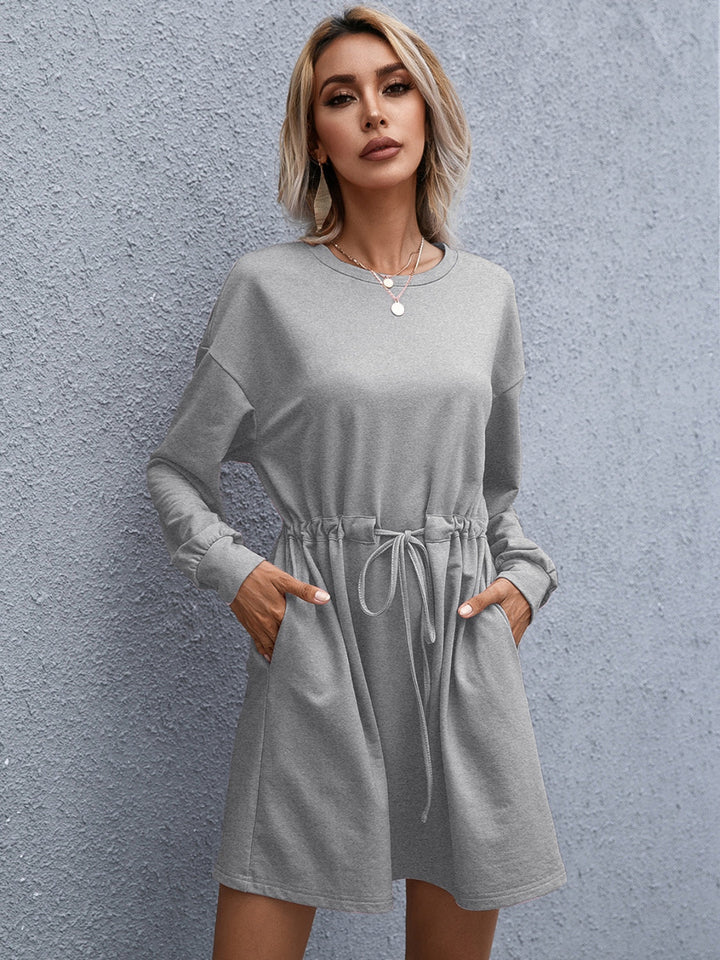 Robe Sweat Femme Décontractée – Taille Ajustable, Look Urbain Chic