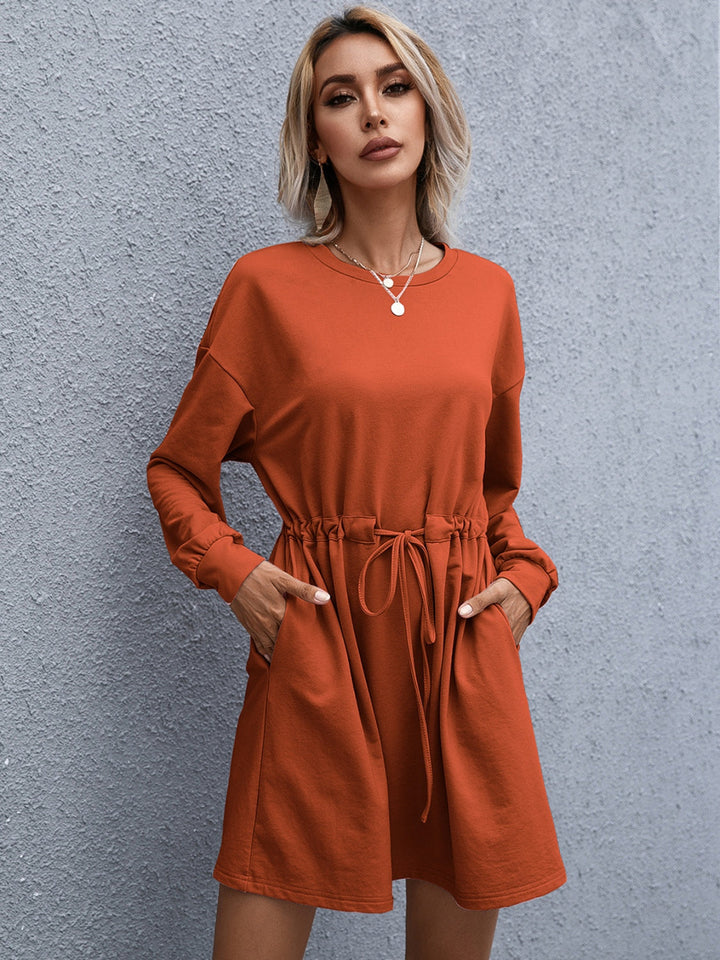 Robe Sweat Femme Décontractée – Taille Ajustable, Look Urbain Chic