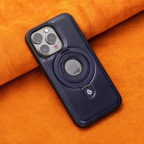 Magnetic case for iPhone with invisible ring holder