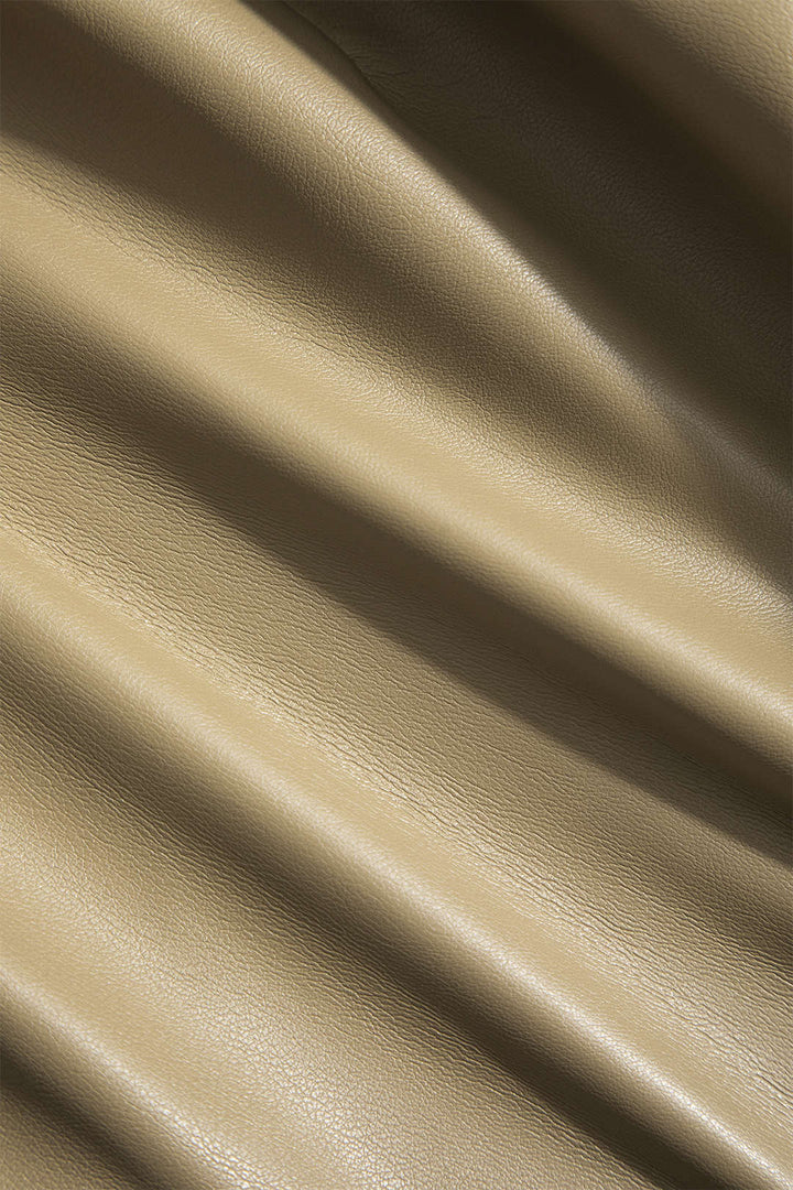 Mini robe à col rond en similicuir