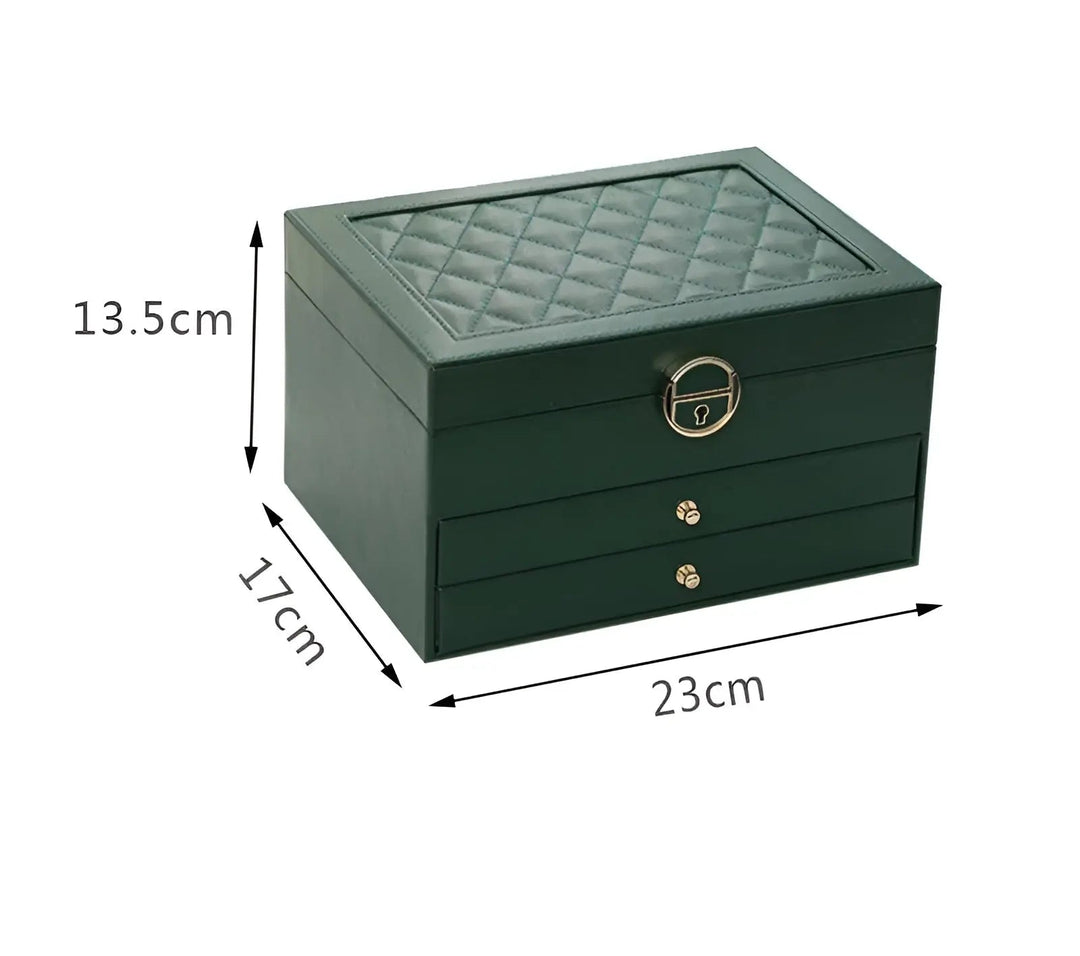Luksusowe pudełko na biżuterię z wieloma warstwami – EleganceBox | Eleganckie przechowywanie biżuterii