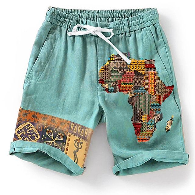 Short ethnique homme motif Afrique – Léger, original, avec imprimés tribaux et coupe décontractée