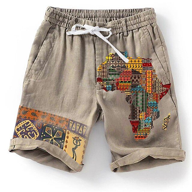 Short ethnique homme motif Afrique – Léger, original, avec imprimés tribaux et coupe décontractée