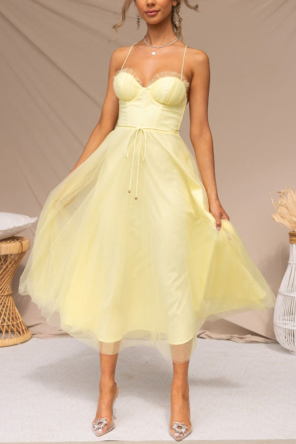 Robe de soirée bustier en mousseline - Anais