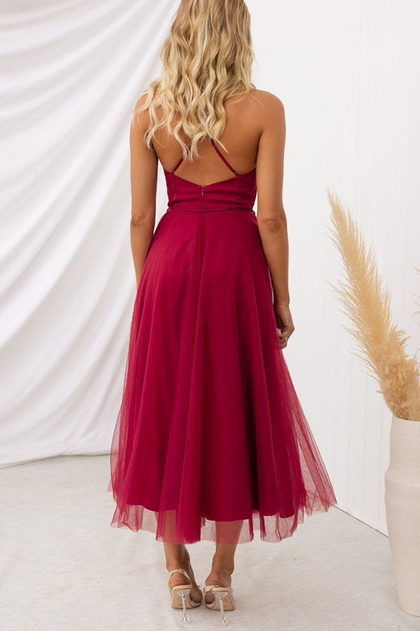 Robe de soirée bustier en mousseline - Anais