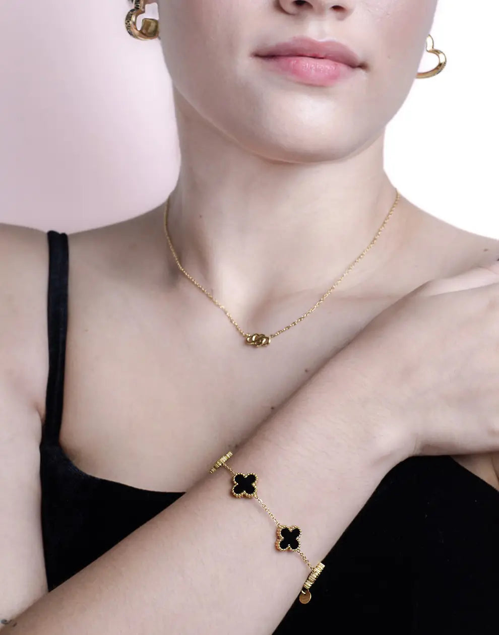 Armband Kleeblatt mit fünf Blättern Glücksbringer - Glücksbringer Schmuck aus Sterlingsilber
