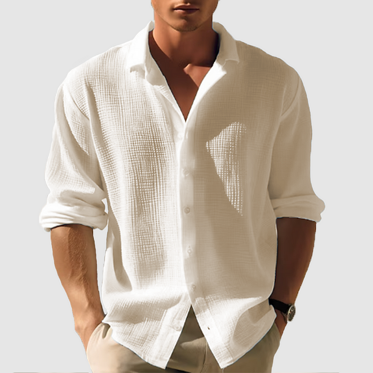 Frederik | Hommes Chemise boutonnée à manches longues