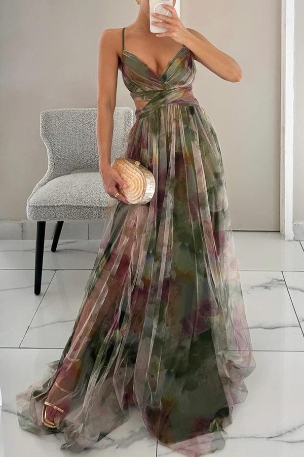 Robe longue à lacets