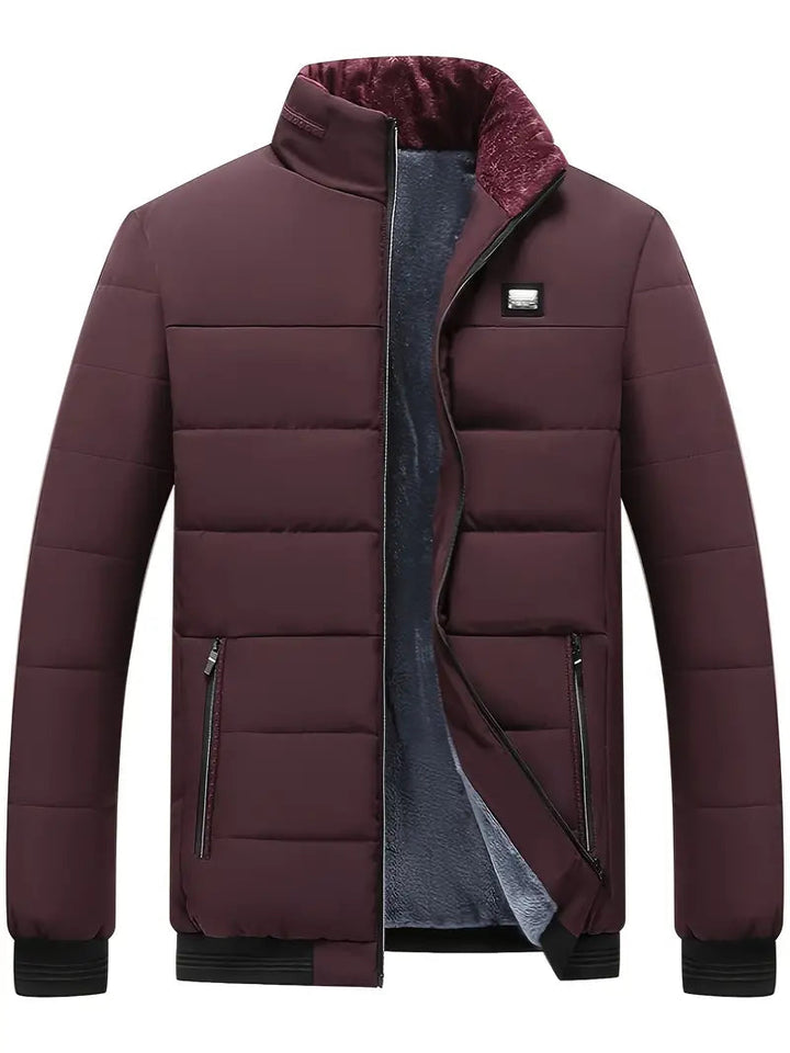 Matthieu – Cappotto uomo con collo alto, giacca invernale spessa con fodera in velluto