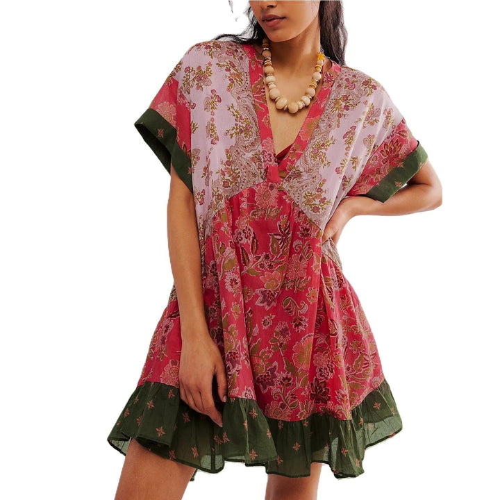 Boho-Kleid mit V-Ausschnitt