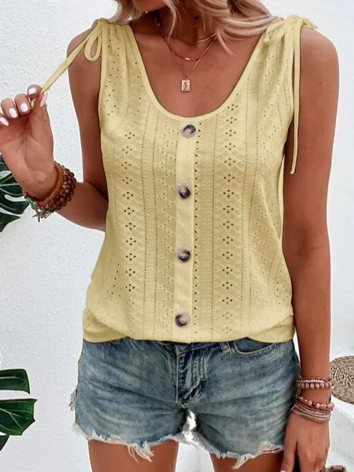 Texturiertes Sommer-Top mit Trägern für Damen | Ärmellos