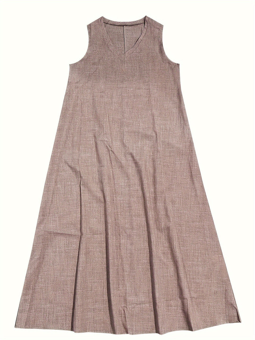 Robe maxi unie avec col en V - Style décontracté