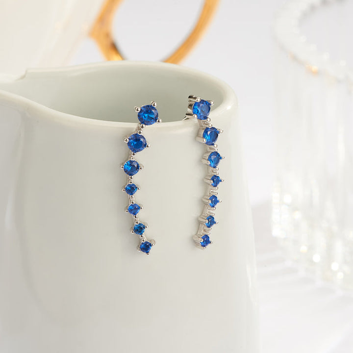 Sterling Silver 925 Earrings with Sparkling Zircon | Glamour