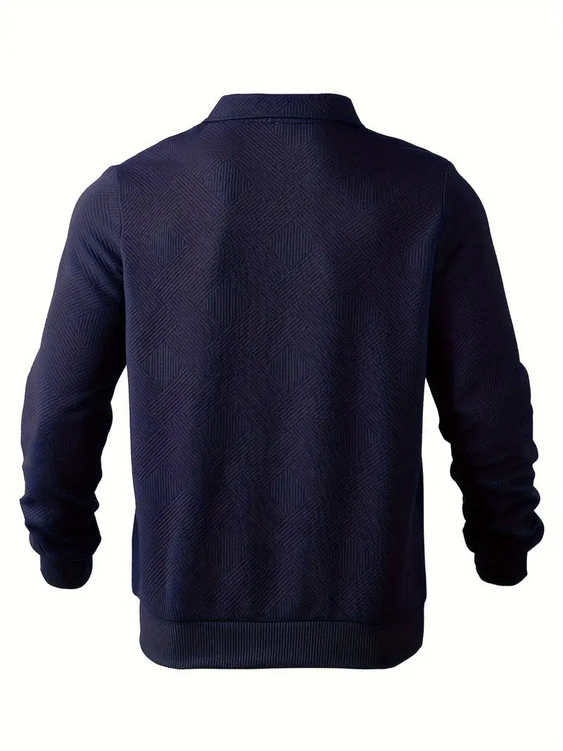 Jules – Felpa vintage da uomo con cerniera e motivi geometrici