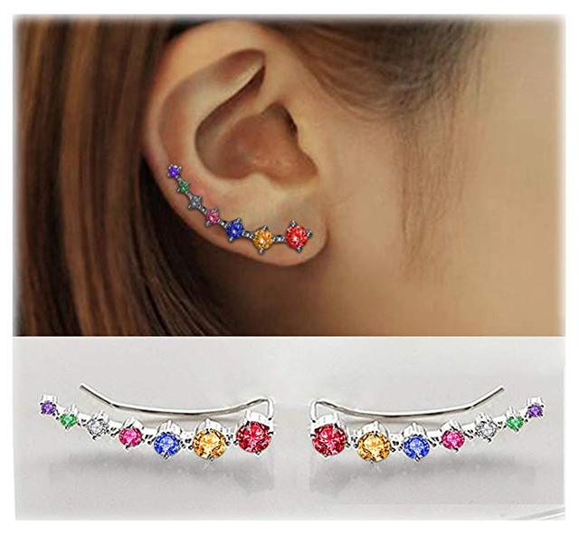Sterling Silver 925 Earrings with Sparkling Zircon | Glamour