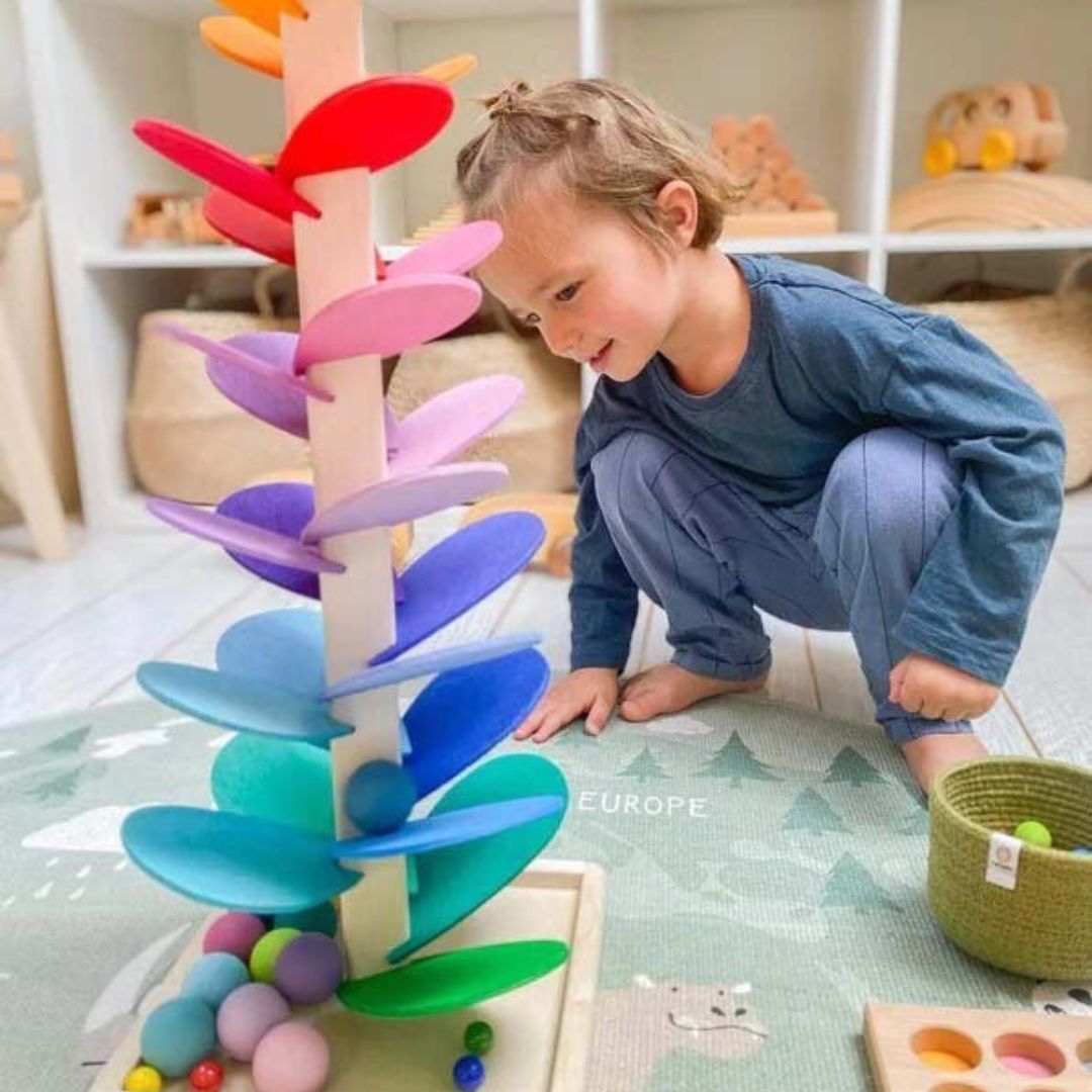 Interactive Rainbow Marble Tower - Luca: Educational Toy for Children