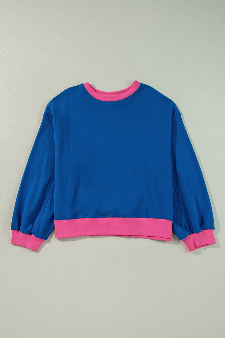 Margaux – Pull bleu ciel grande taille avec manches ballon