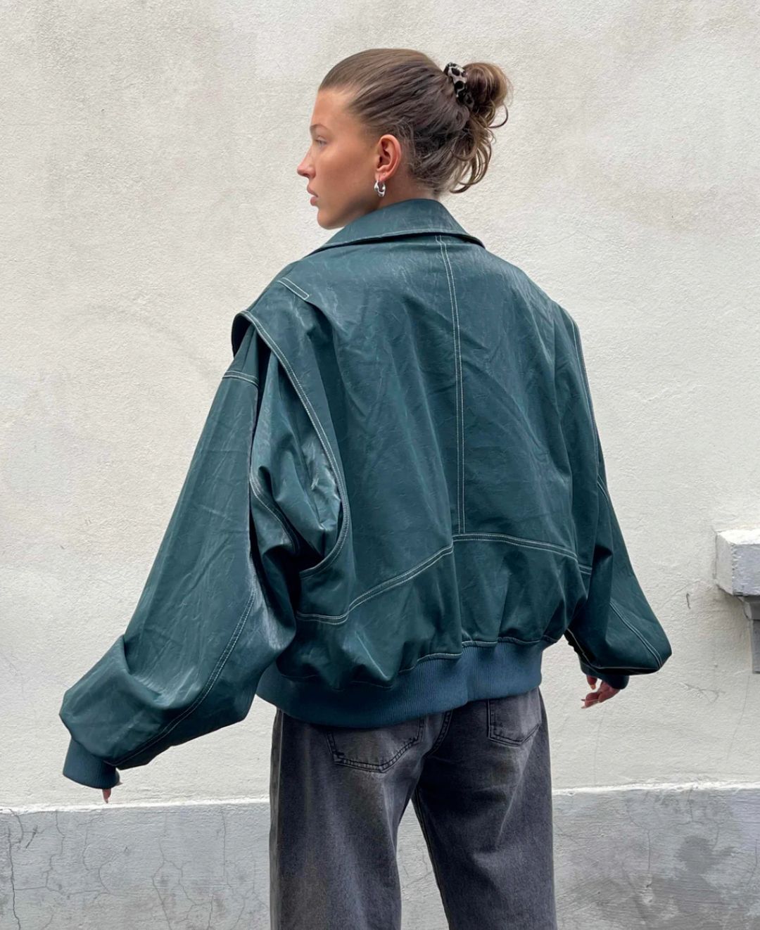 Eugénie - Blouson bomber en cuir, vintage et résistant aux intempéries pour un look intemporel