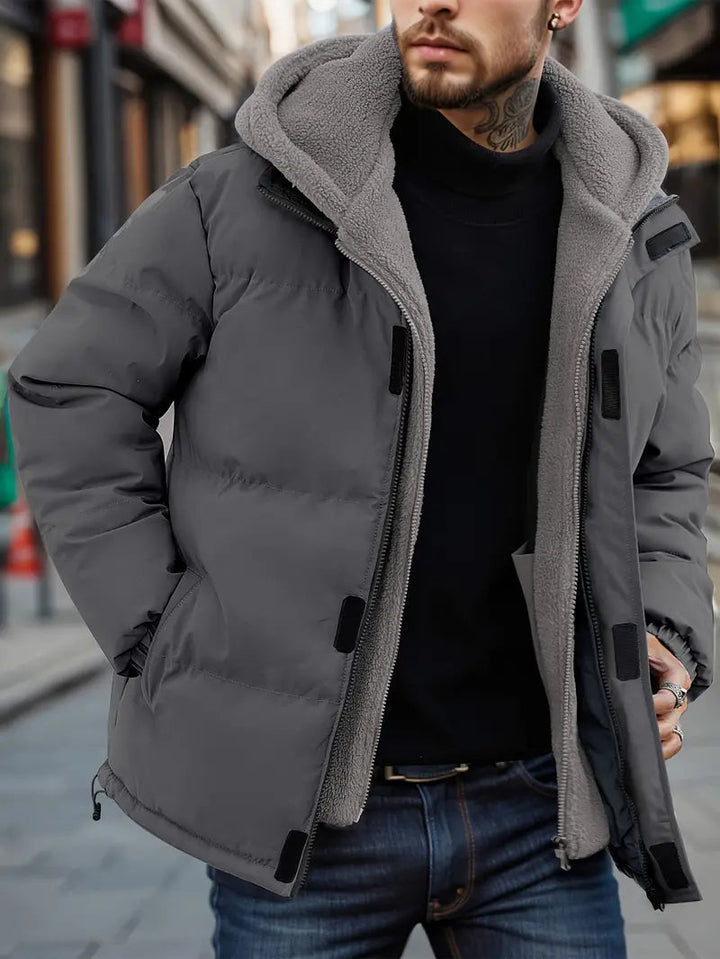 Jules – Veste pour homme avec capuche, polaire chaude pour activités extérieures