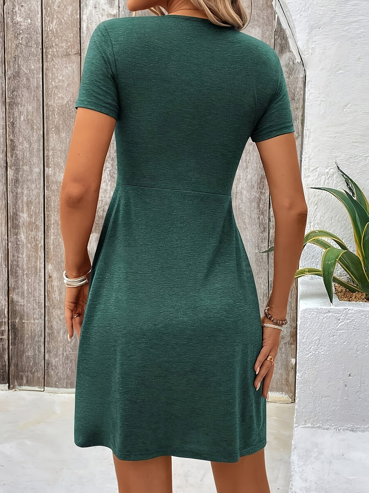 Abito elegante online A con davanti intrecciato e scollo a V