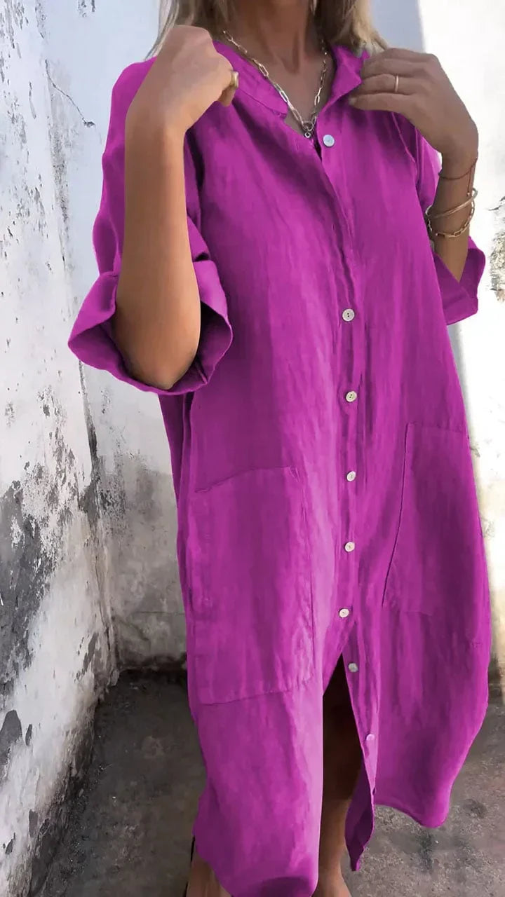 Abito camicia leggero e lungo