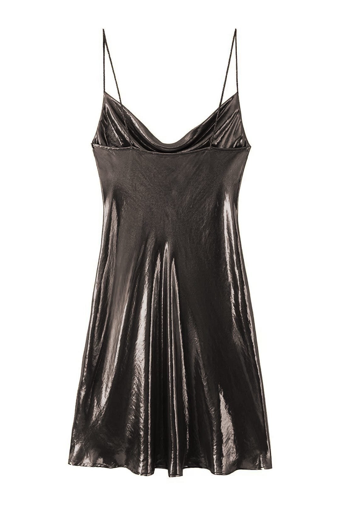 Eloise - Robe courte à col bénitier en tissu métallisé
