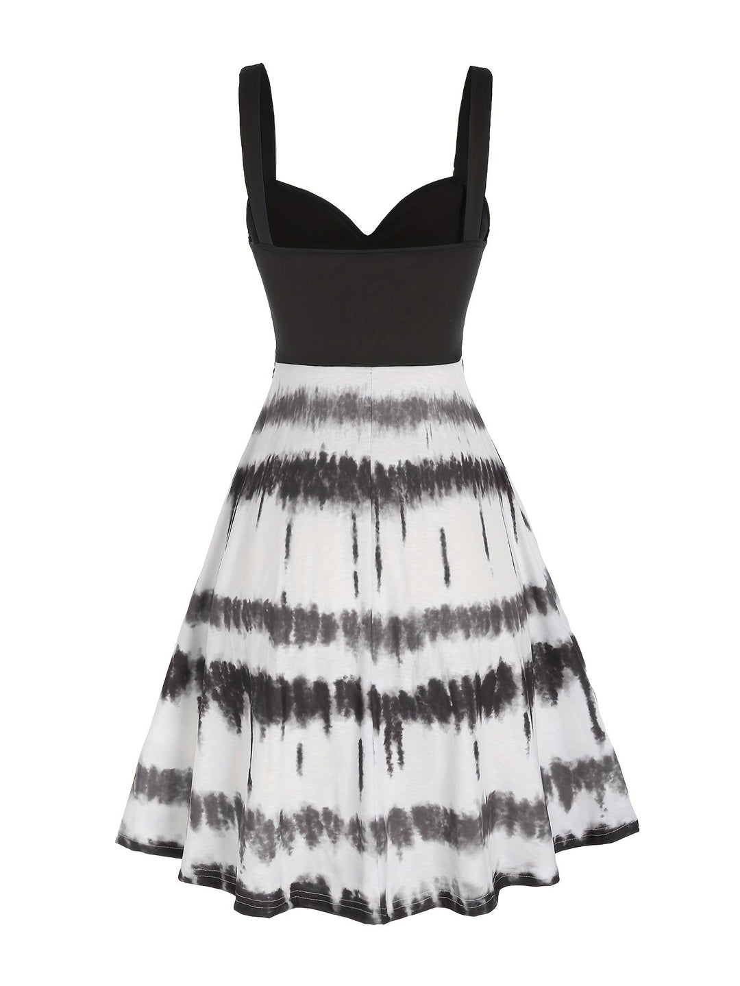 Vestito tie-dye con bottoni finti e scollo a V
