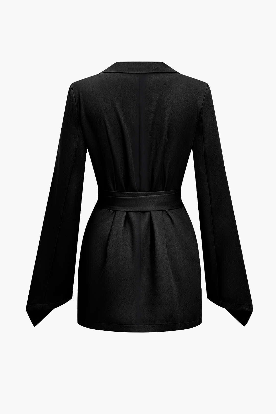 Blazer ceinturé à col à revers