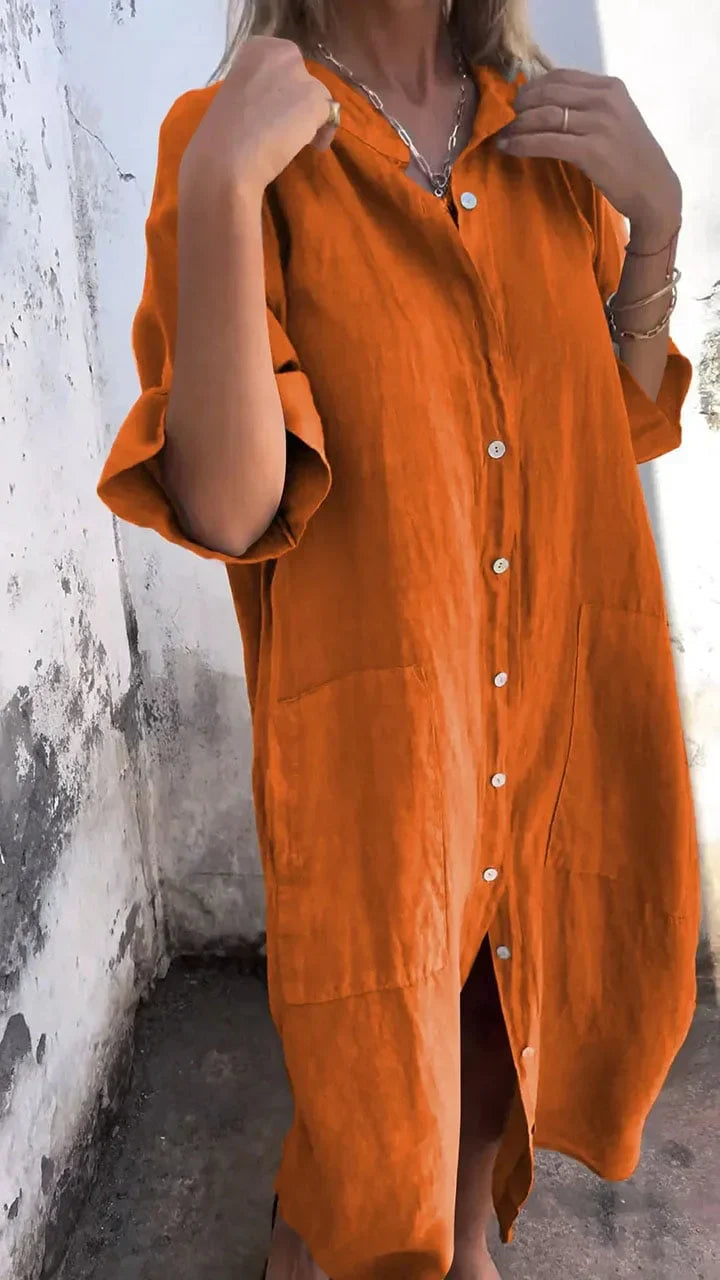 Abito camicia leggero e lungo