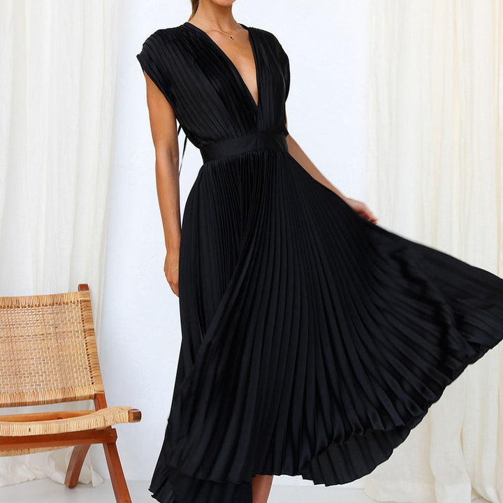 Robe Cripes a Collo a V – Eleganza Moderna e Senza Tempo