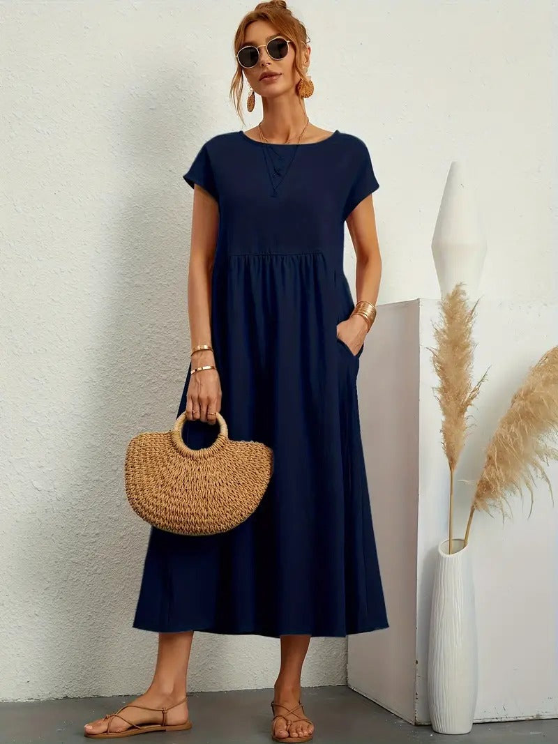 Robe en Lin Premium avec Poches – Élégance Intemporelle et Confort pour Chaque Saison