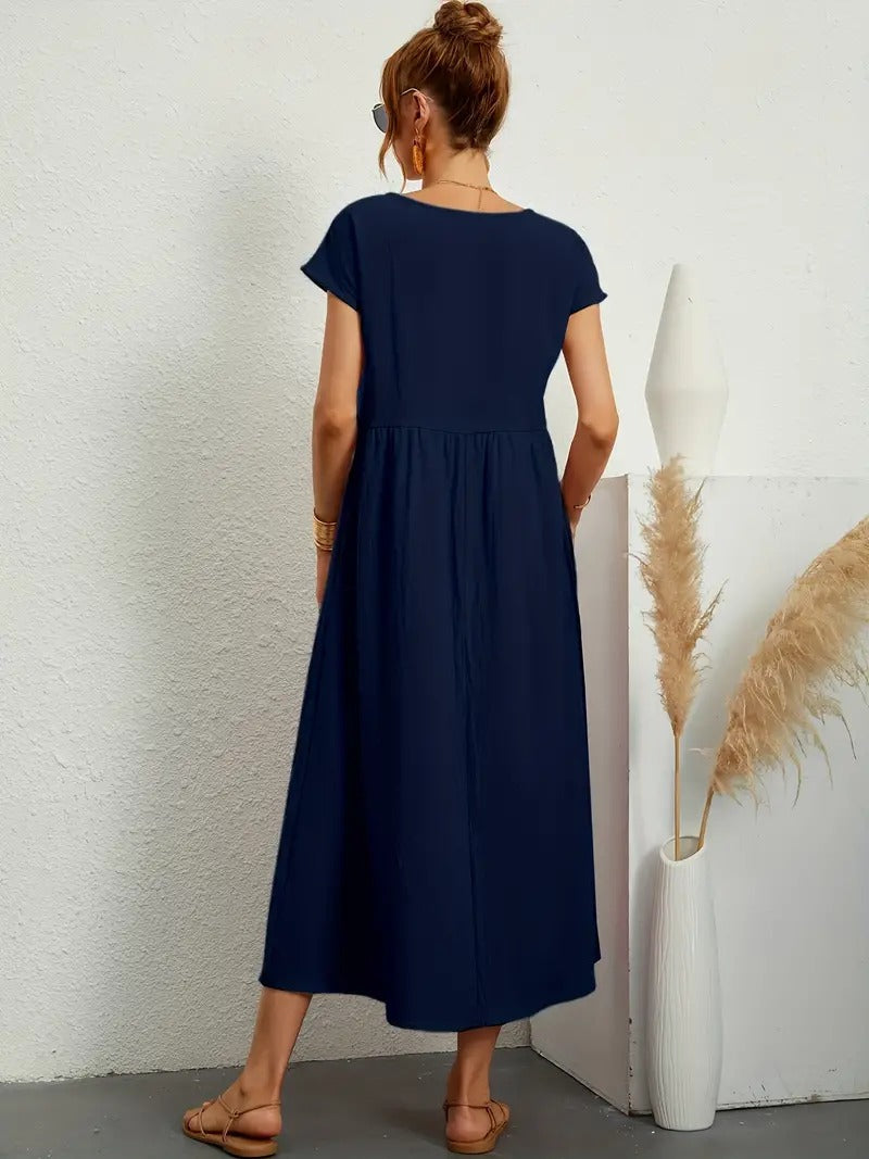 Robe en Lin Premium avec Poches – Élégance Intemporelle et Confort pour Chaque Saison