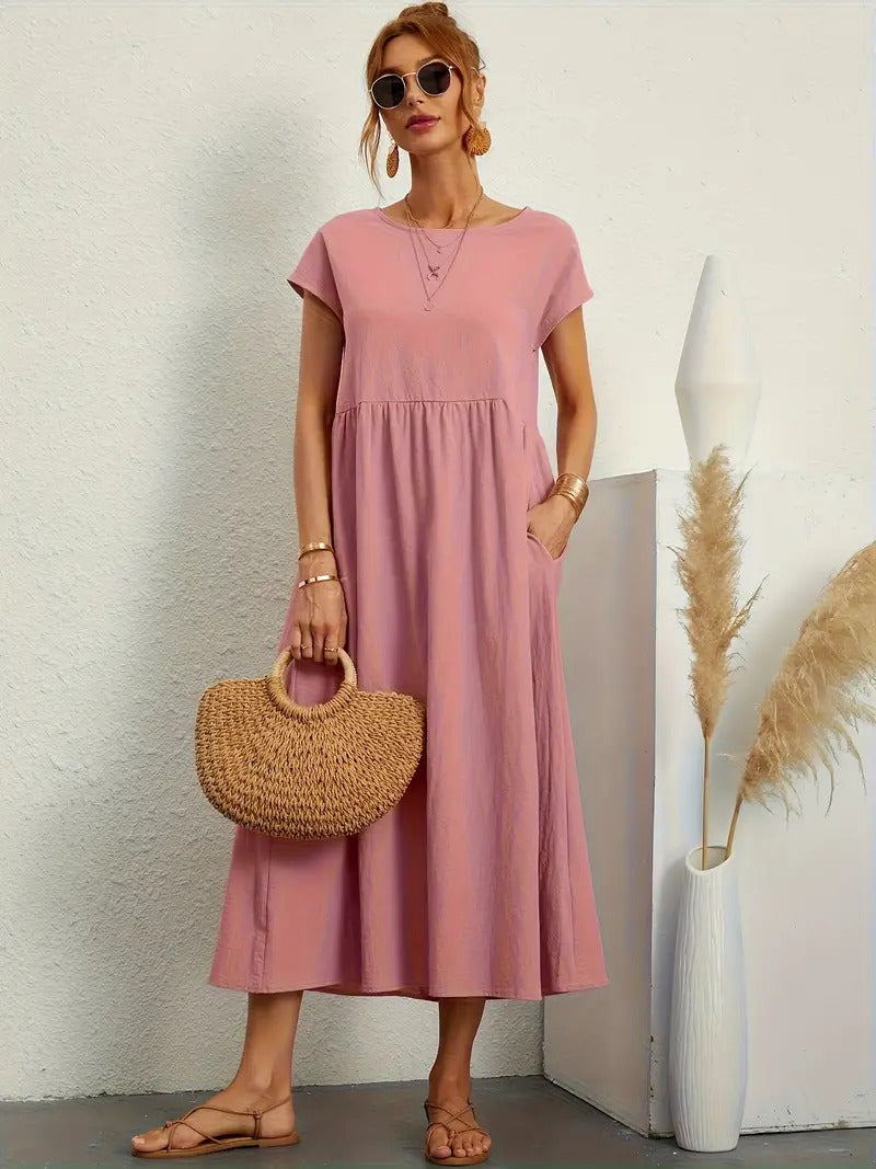 Robe en Lin Premium avec Poches – Élégance Intemporelle et Confort pour Chaque Saison