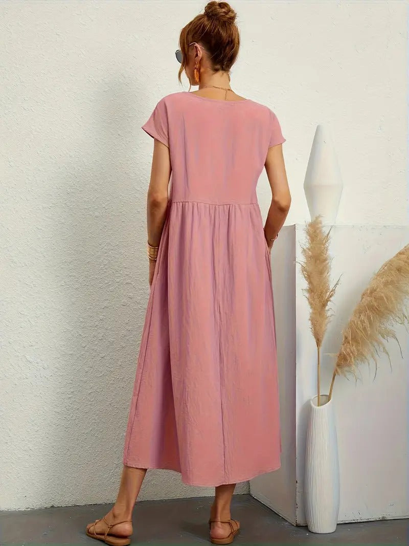 Robe en Lin Premium avec Poches – Élégance Intemporelle et Confort pour Chaque Saison