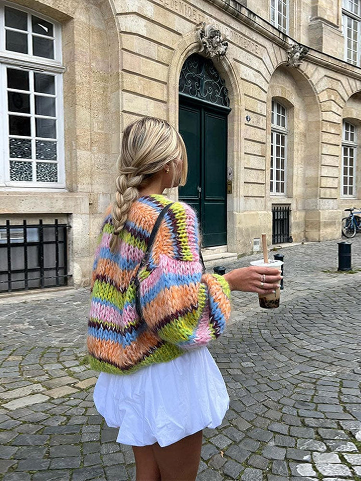 Cardigan confortable aux couleurs variées
