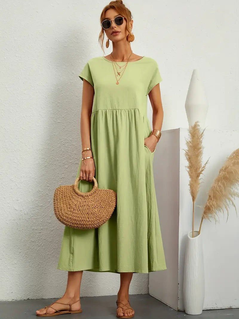 Robe en Lin Premium avec Poches – Élégance Intemporelle et Confort pour Chaque Saison