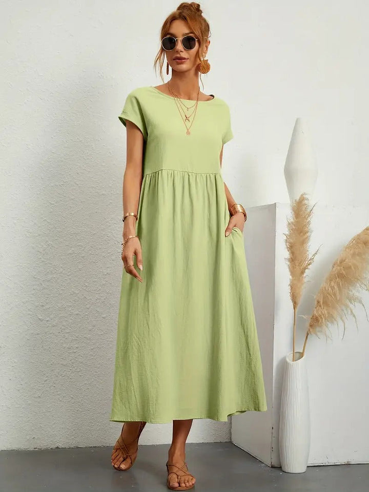 Robe en Lin Premium avec Poches – Élégance Intemporelle et Confort pour Chaque Saison