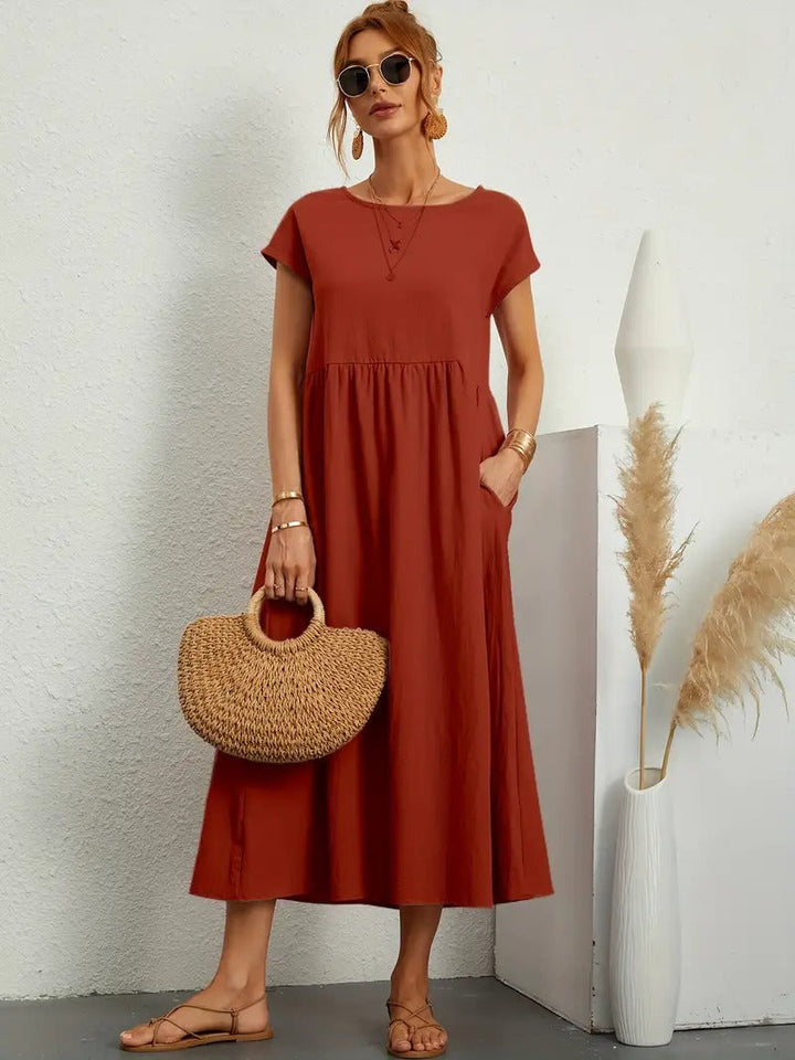 Robe en Lin Premium avec Poches – Élégance Intemporelle et Confort pour Chaque Saison