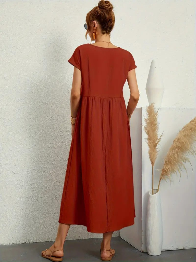 Robe en Lin Premium avec Poches – Élégance Intemporelle et Confort pour Chaque Saison