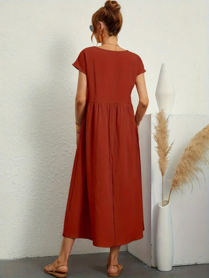 Robe en Lin Premium avec Poches – Élégance Intemporelle et Confort pour Chaque Saison