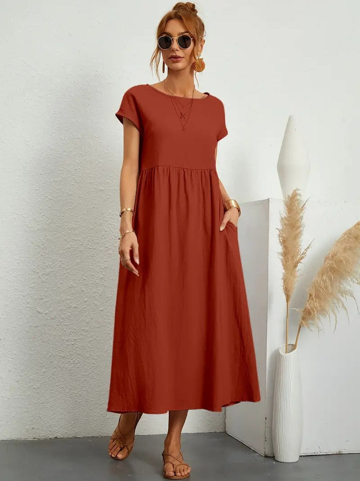 Robe en Lin Premium avec Poches – Élégance Intemporelle et Confort pour Chaque Saison