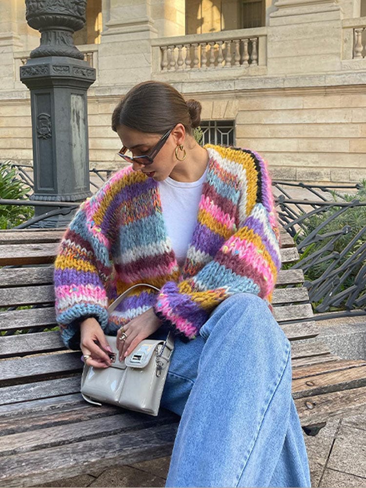 Cardigan confortable aux couleurs variées