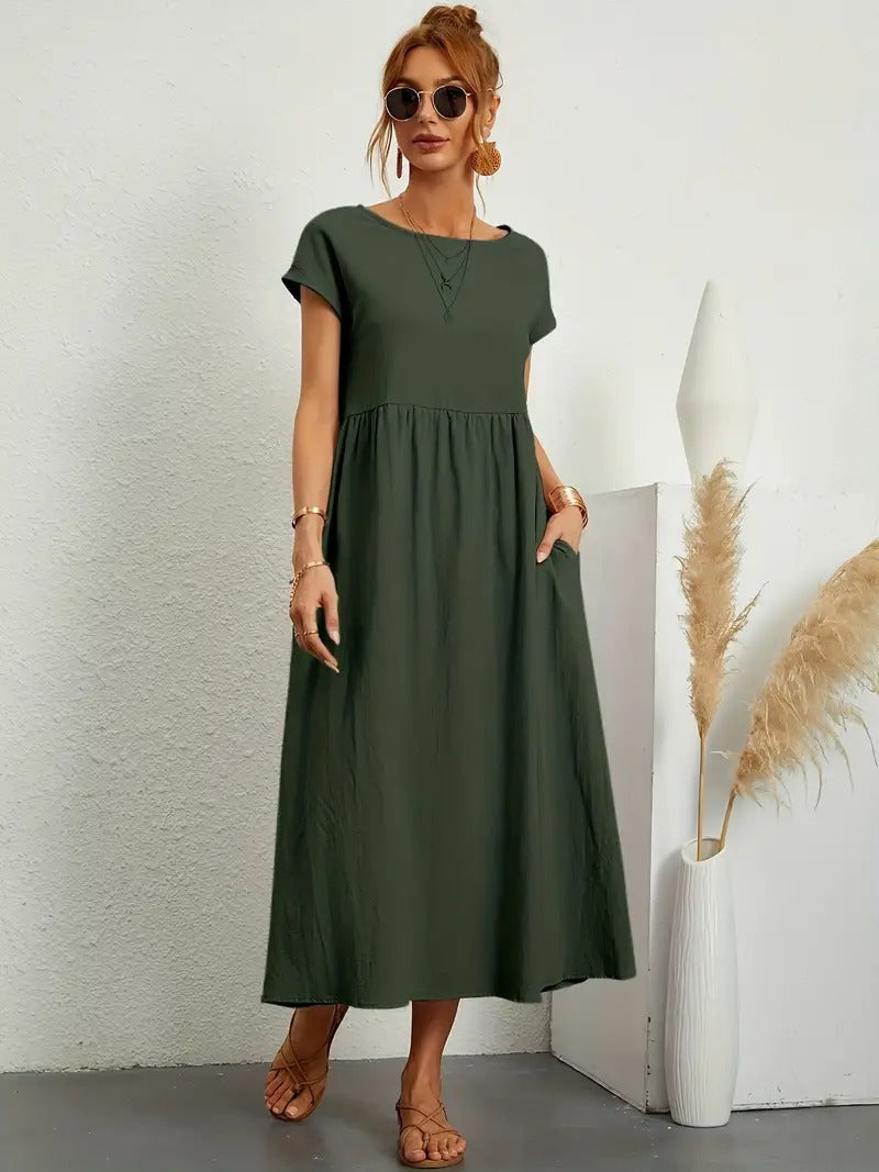 Robe en Lin Premium avec Poches – Élégance Intemporelle et Confort pour Chaque Saison